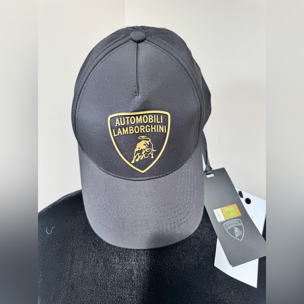 Lamborghini Black Cap with Gold Logo NWT